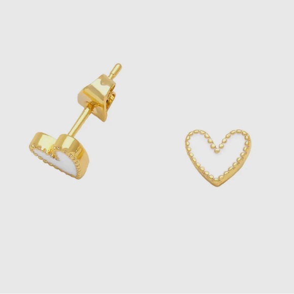 (Sold Out) White Sweetheart Earrings - Picture 2 of 3